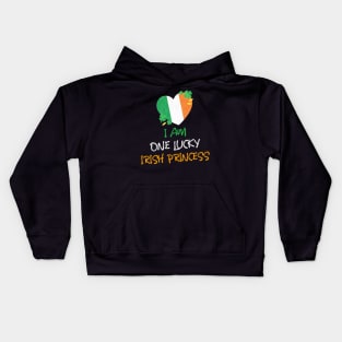 I Am One Lucky Irish Princess Kids Hoodie